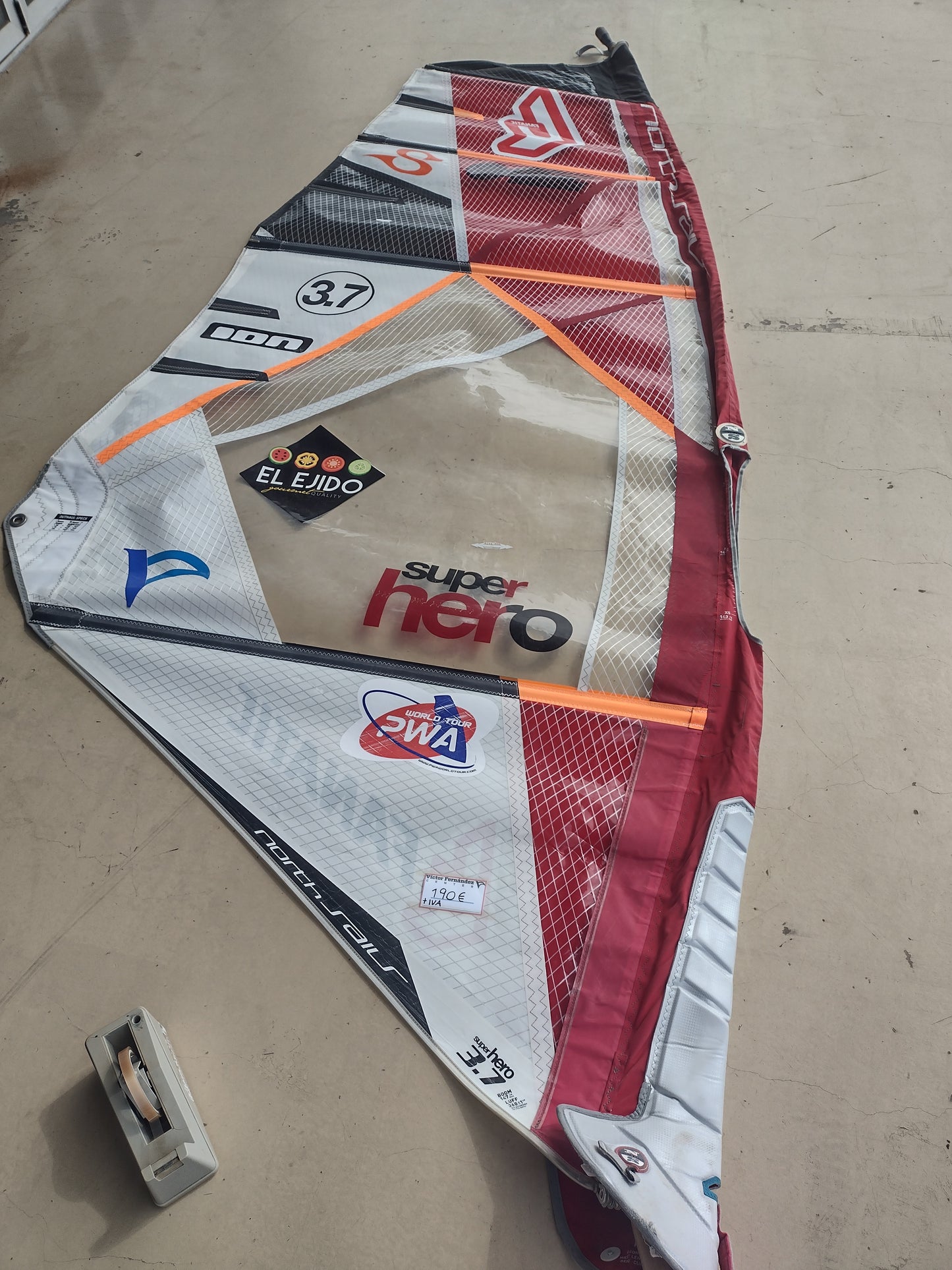 Vela Fanatic North Sails modelo Super Hero de 3.7